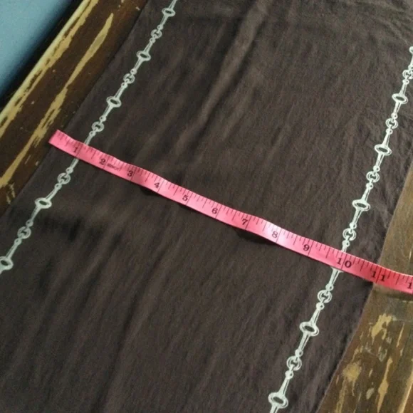 Vintage La Belle Creole - Paris Silk Scarf Horse bit design in a dk brown & gold - Picture 10 of 10